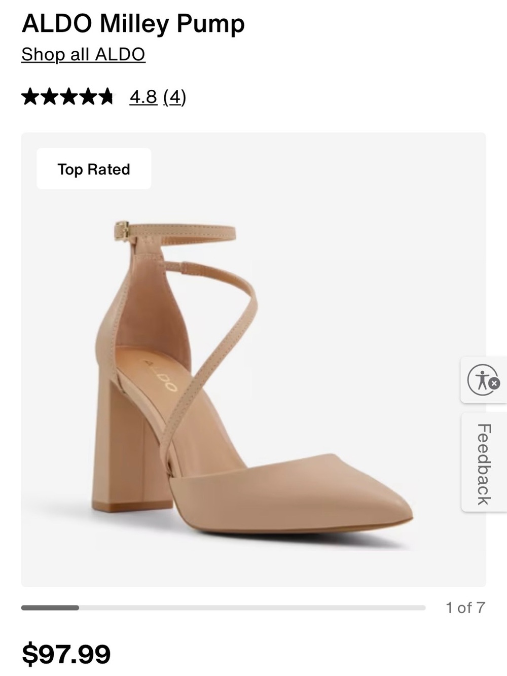 ALDO Nude Cross-Strap Block Heel Pump